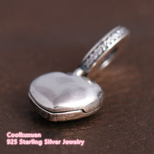 I Love My Mom Hanging Charms Original 925 Sterling Silver Micro CZ Pave Hea