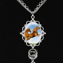 Fashion New Jewelry Plated White K Horse Necklace Pendant Long Tassel Neckl