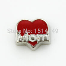 Hot selling red heart mom floating charms living glass floating lockets-in