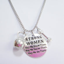 Fit Mom Necklace "Strong WOMEN May we know /raise/be them" Gym Fitness Jewe