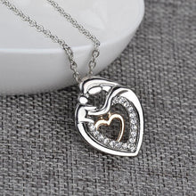 New Korean Heart Mom&Baby Necklaces Silver Color Women Pendant Jewelry Moth