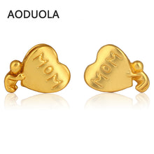 10pcs Heart  MOM and lovely baby Charm 24K Matt Gold Travel Collection Fit