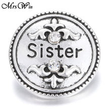 10pcs/lot Family Snap Jewelry NANA Grandma MOM Aunt Sister 18MM Metal Snap