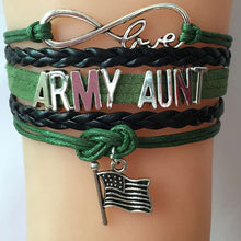 Infinity Love Army Mom/Sister/Wife/Grandma/Girl Friend/Aunt/ Bracelets etc
