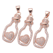Fyla Mode Luxury Cubic Zirconia Charms Heart Necklace Pendant Micro Pave Zi