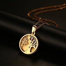 Womens Mens Choker Necklaces Stainless Steel Engraving Tree of Life Neckla