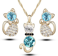 2016 Fashionable cute cat jewelry set Fashion classic Austria Crystal Jewel
