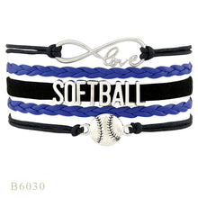 (10 PCS/Lot) Infinity Love Softball Mom Charm Bracelets For Women Fans Best