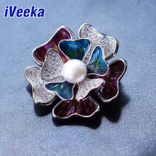 iVeeka Freshwater Pearls Brooches Silver Jewelry Flower Brooches for Mom Wi