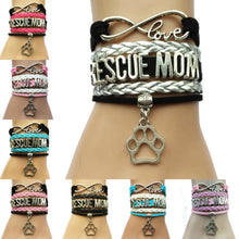 Drop Shipping Infinity Love Rescue Mom Bracelet  Animal Dog or Cat Puppy Pa