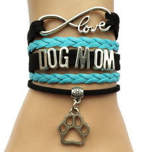 Drop Shipping 4 Colors Leather Braided Infinity Love Dog Mom Animal Tiger P