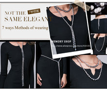 High Quality Luxury Two Rope Tassel White or Gray Black Pearl Long Necklace