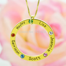 Personalized Mom Necklace Gold Color Family Name Necklace Engraved Kids Nam