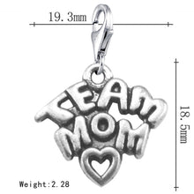 Skyrim 10Pcs/lot Gym Symbol Word Dangle Team Mom Charm Lobster Clasp Fit Ke