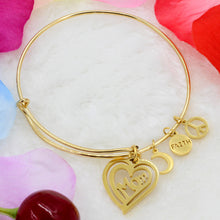 Fashion  heart women girls carter jewelry stainless steel  bangle bracelet