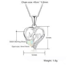 MiLaTu Mom Gift 925 Sterling Silver Opal & CZ Stone Choker Necklace Best Wo