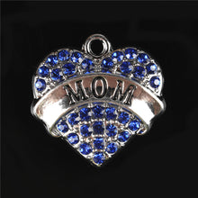 Multi Color New Arrival Love Heart MOM Crystal Charms Pendant For DIY Neckl
