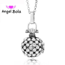 Vintage 20.5mm Angel Bola Harmony Caller Necklace Crystal Inlaid Copper Cag