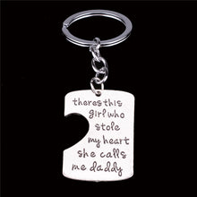 3PC Engraved Daddy Little Girl Mom Best Friend Love You Heart Keyrings Key