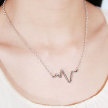 Vintage Jewelry Gold Silver Plated Statement Necklace Simple Wave Heartbeat