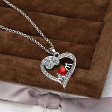 Silver Mother Day Necklace Jewelry Heart Shape Pendant Necklace Rose Flower