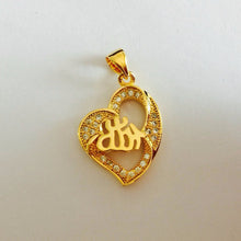Wholesale Heart Allah Pendant Necklace Islam Jewelry Women,Muslim Item, Gol