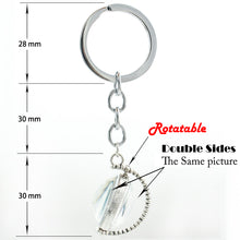 TAFREE vintage rugby mom pendant keychain double sides rotatable love ameri