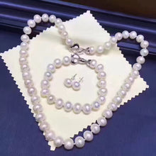 Sinya high luster Round Freshwater Pearls Strand Necklace Bracelet Earring