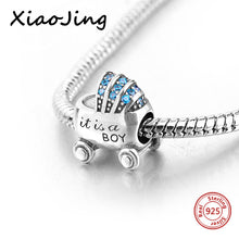 Boy Baby carriage Fit  charm Sterling Silver Jewelry original Bracelets Aut