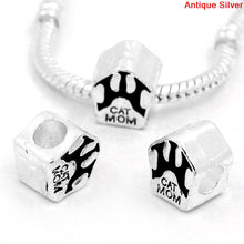 DoreenBeads European Charm Beads Cat's Paw antique silver "Cat Mom"Carved E