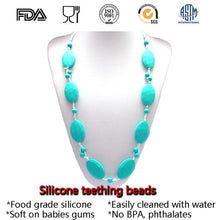 BPA Free Food Grade Silicone Teething Necklace Soft Beads for Chew Baby Tod
