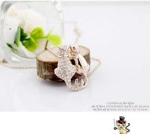 Promotion Sales Crystal Rhinestone Double Cat Necklace Womens Necklaces & P