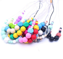 MHS.SUN 1pcs BPA Free Food Grade Silicone Baby Chew Beads Teething Necklace