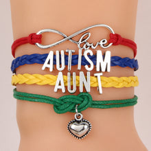 Infinity Love Autism Mom or Mum Grandma / Nana/ Aunt/Sister Bracelets & Ban