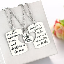 3pcs Mother Father Daughter Sister Silver Pendant necklace Family Gifts Dad