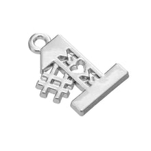 my shape 20Pcs rhodium plated number 1 mom word charms hot selling Mother's