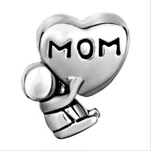 Mother Daughter Charms Mom Baby Charm Bracelet Heart European Bead fit Pand