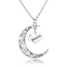 Retro Style Mom Dad NaNa Moon Vintage Pendant Necklace Sis Mother Father Wo