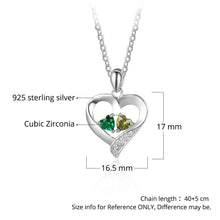 Personalized 925 Sterling Silver 2 Birthstone Necklace Pendants Engraved He