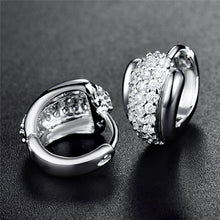 BUDONG Round Crystal Women Hoop Earrings Silver/Gold Color Zirconia Hoop Ho