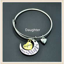 I Love You to The Moon And Back Bangles For Mom Engraved Letters Women Meta