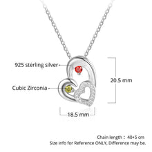 Personalized 925 Sterling Silver 2 Birthstone Necklace Pendants Engraved He