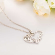 Fashion Korean mother and child love "Mom" crystal pendant necklace Mother'