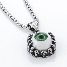 Eyeball necklace for men women stainless steel pendant charm W chain jewelr