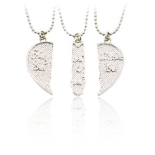 3pcs/set Engarved "Big Sis MOM Little Sis" Love Heart Pendant Necklace Simp