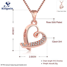 I LOVE YOU necklace real Rose Gold Color brand fashion love heart pendant n
