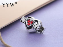 New 5 10mm 20pcs European Beads Big Hole Beads Zinc Alloy Word Mom European