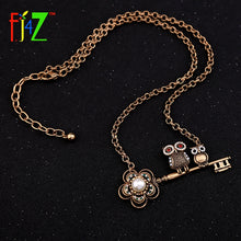 New arrival party statement vintage necklace Fashion elegant owl mom and ki