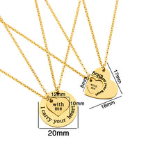 2piece/set I carry your heart & with me Necklace Match Heart Necklace Penda