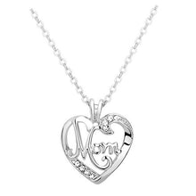 Mother's Day Gifts for Mom Silver Plated Heart Love Mom Necklaces & Pendant